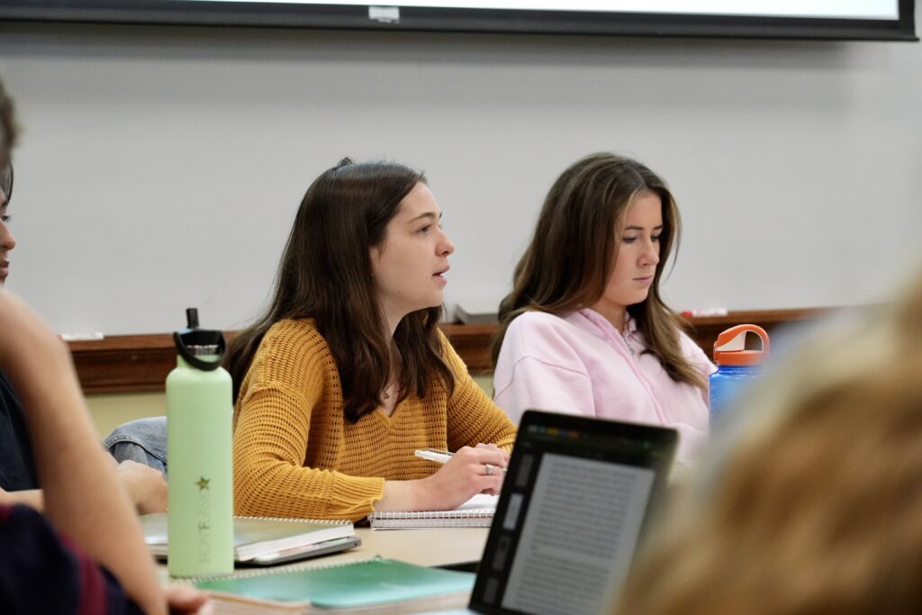 Female student speaks in classroom