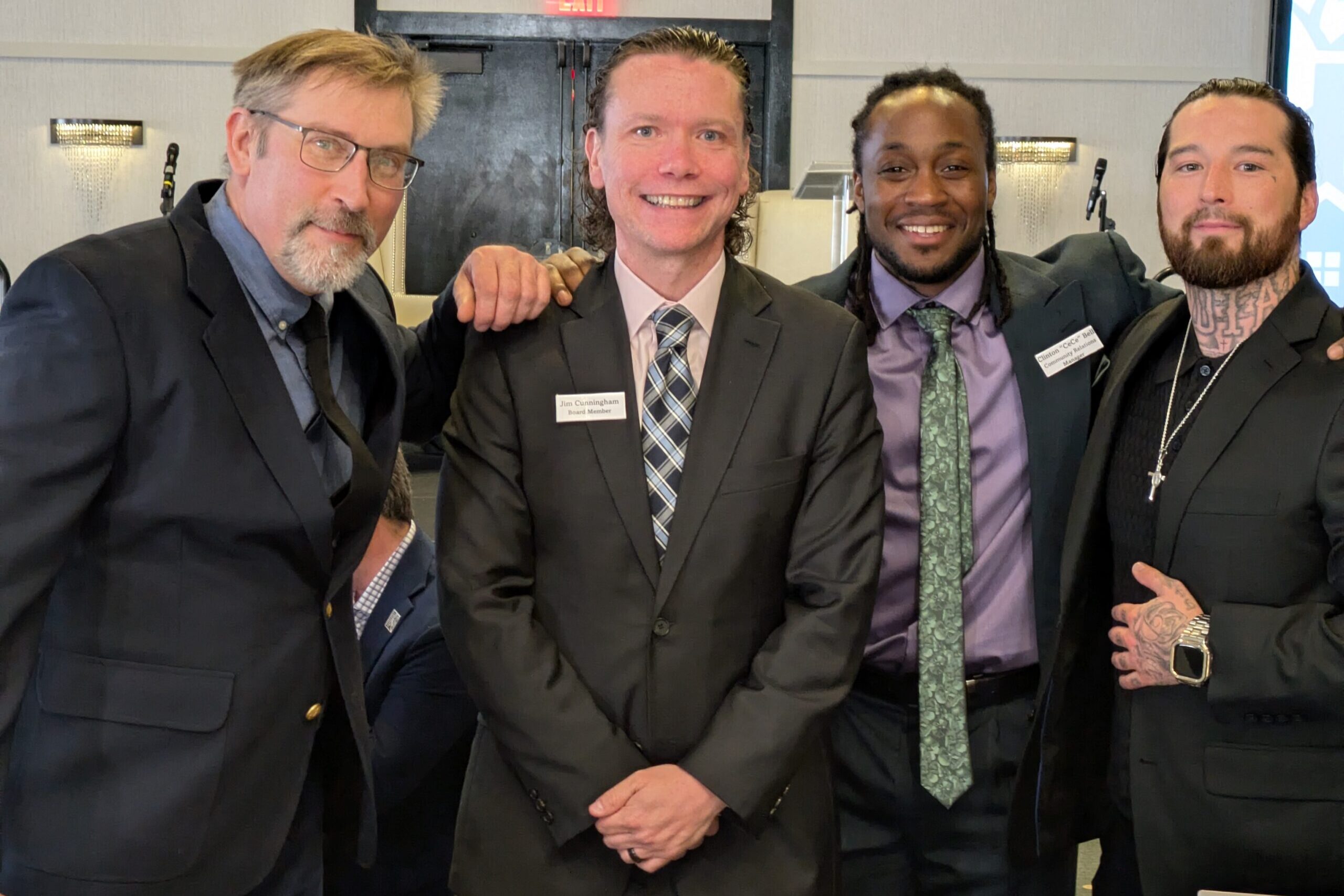 Left to right, Michael Chaney, Jim Cunningham, Clinton Bell, and DanielScarpinato