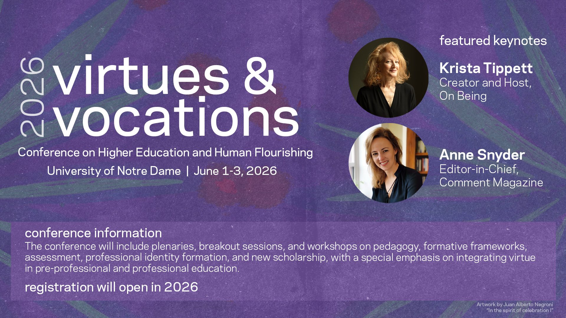 2026 Virtues & Vocations conference information
